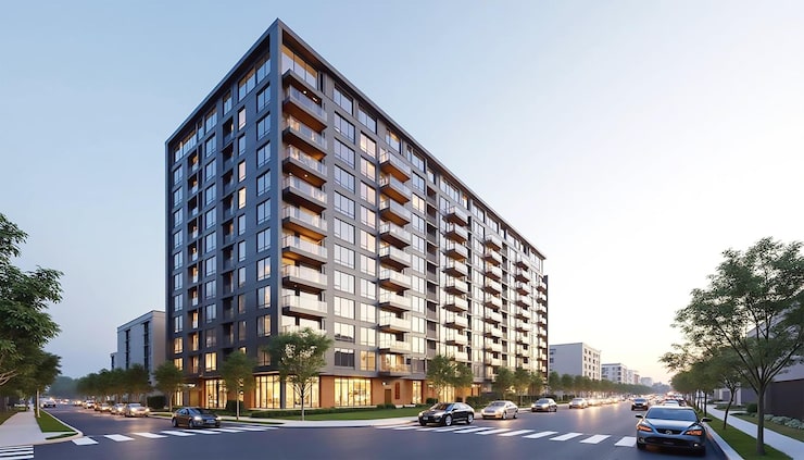 2 BHK apartment tower in Bapunagar, Ahmedabad, artist impression