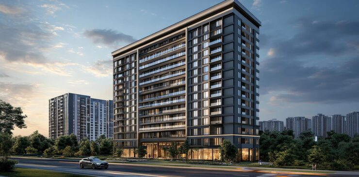 3 BHK apartment tower in Bapunagar, Ahmedabad, artist impression