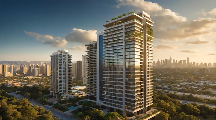 4 BHK apartment tower in Bapunagar, Ahmedabad, artist impression