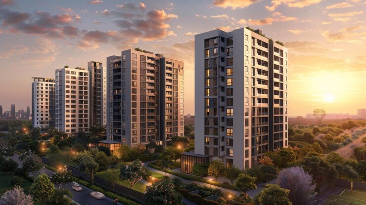 New and upcoming residential towers in Bapunagar, Ahmedabad, artist impression
