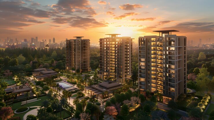 Adani Suryagram township in Bapunagar, Ahmedabad, artist impression