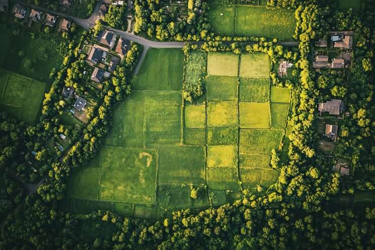 Plotted development near Bapunagar, aerial impression