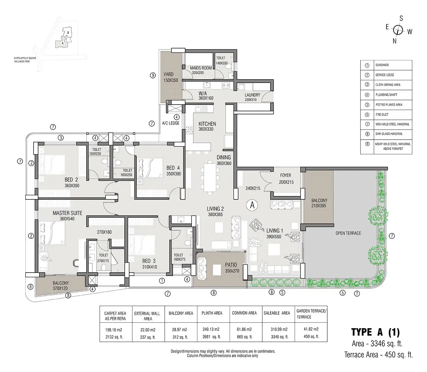 Proposed architectural layout of Swarnim 18 Bapunagar, 3 BHK apartments in Ahmedabad